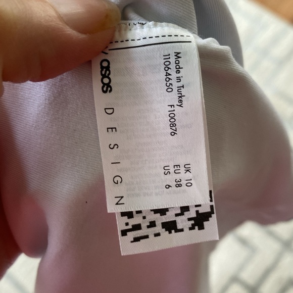 ASOS DESIGN loop front swimsuit with knot in navy polka dot spot medium NWOT - Picture 7 of 9